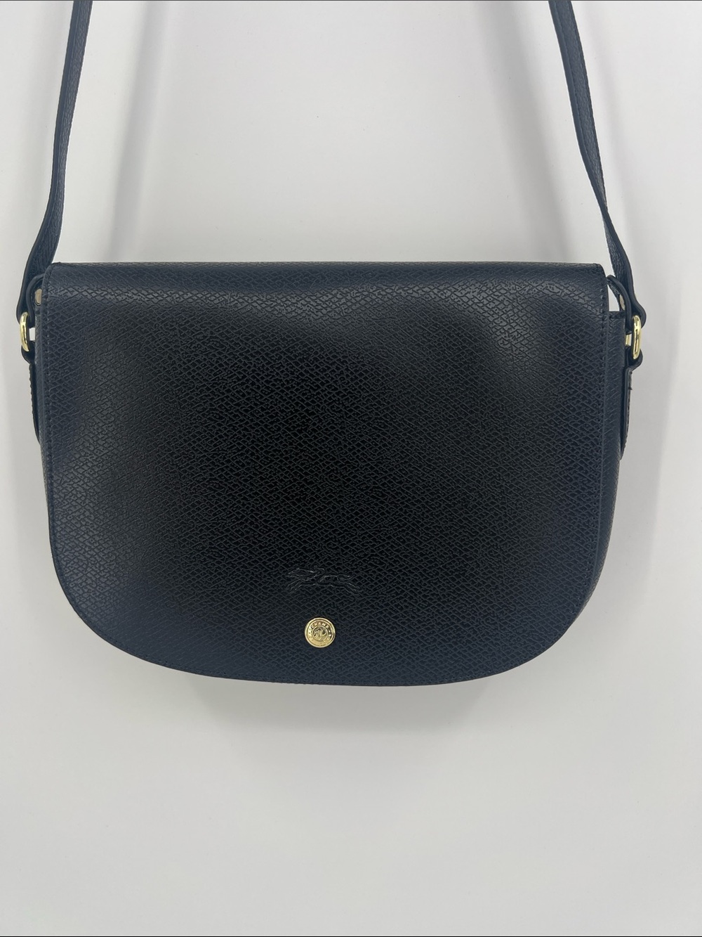Longchamp Classic Navy BlueLeather Crossbody Bag - Elegant Everyday Shoulder Bag